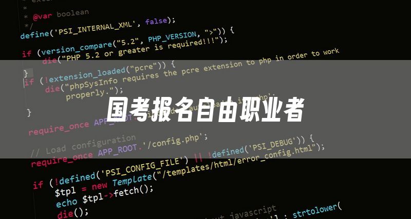 国考报名自由职业者