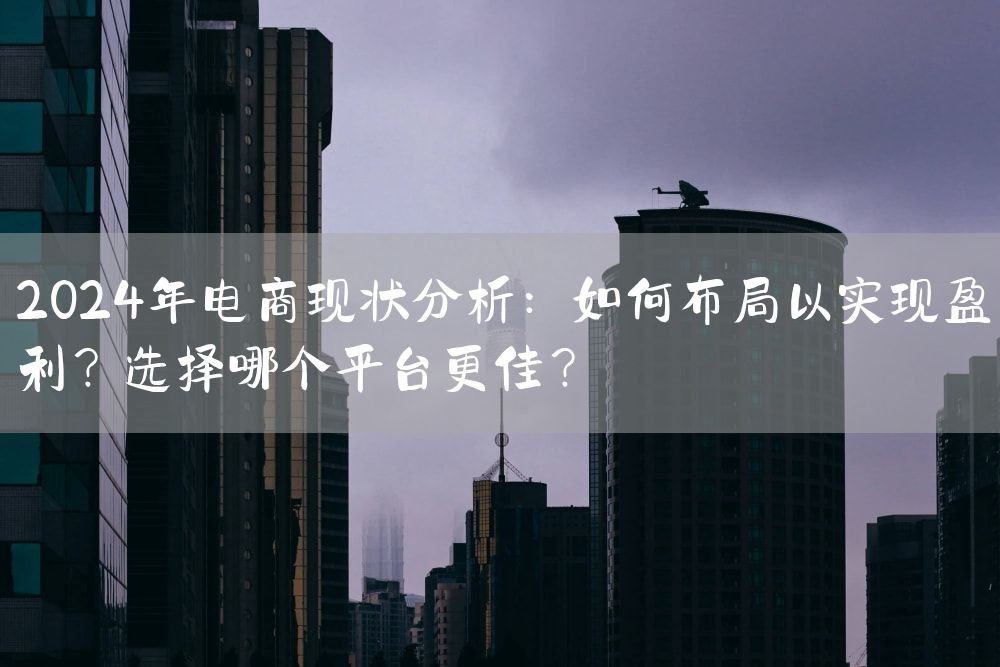 2024年电商现状分析：如何布局以实现盈利？选择哪个平台更佳？