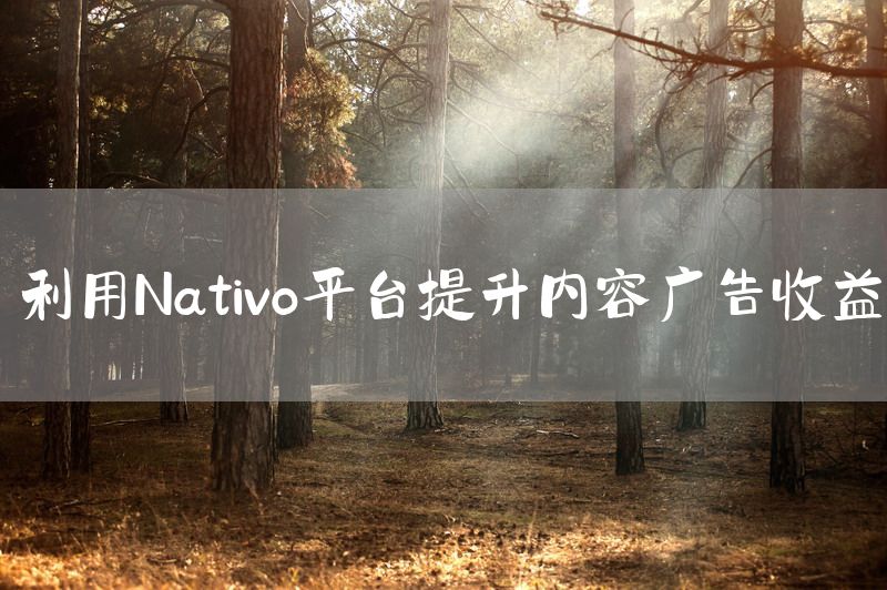 利用Nativo平台提升内容广告收益