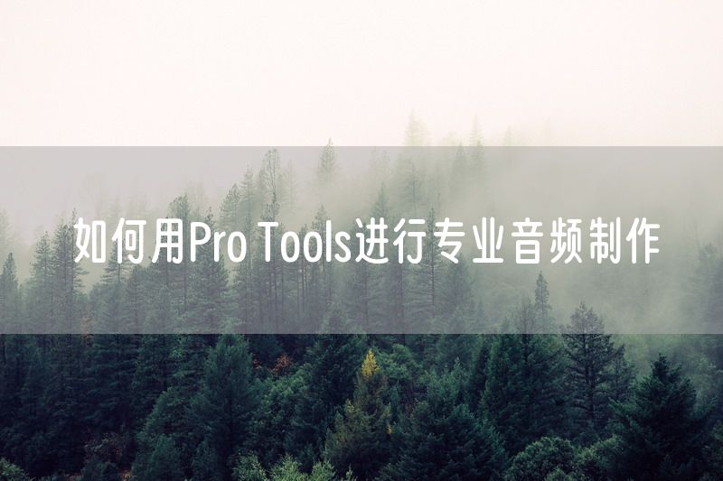 如何用Pro Tools进行专业音频制作