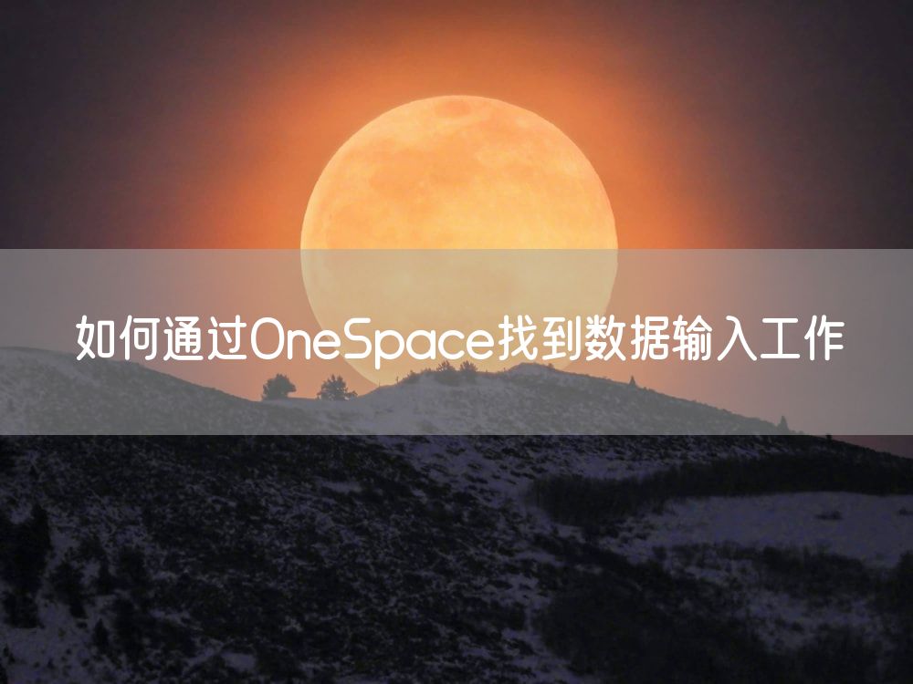 如何通过OneSpace找到数据输入工作