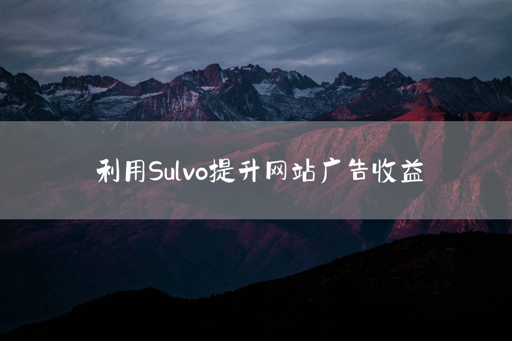 利用Sulvo提升网站广告收益