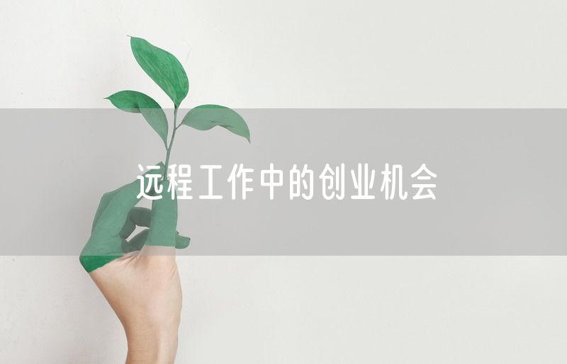 远程工作中的创业机会