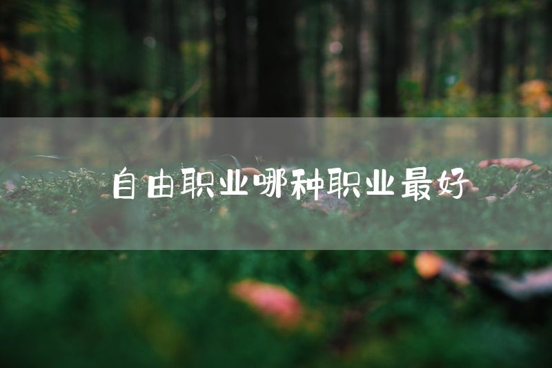 自由职业哪种职业最好