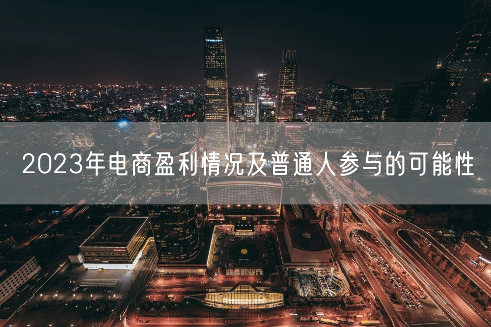 2023年电商盈利情况及普通人参与的可能性