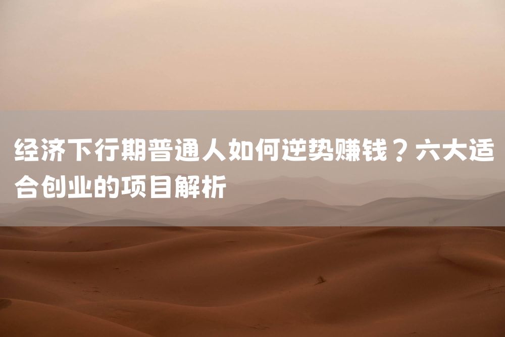 经济下行期普通人如何逆势赚钱？六大适合创业的项目解析