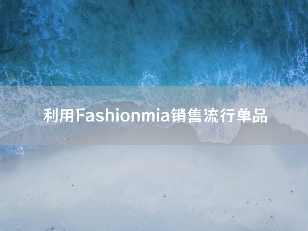 利用Fashionmia销售流行单品