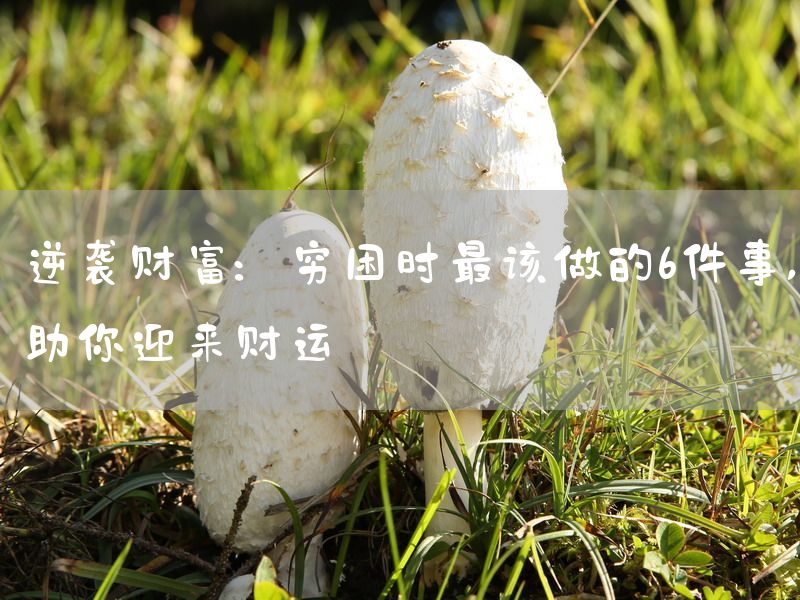 逆袭财富：穷困时最该做的6件事，助你迎来财运