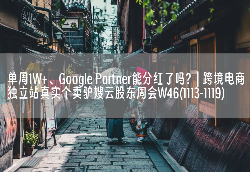 单周1W+、Google Partner能分红了吗？| 跨境电商独立站真实个卖驴嫂云股东周会W46(1113-1119)