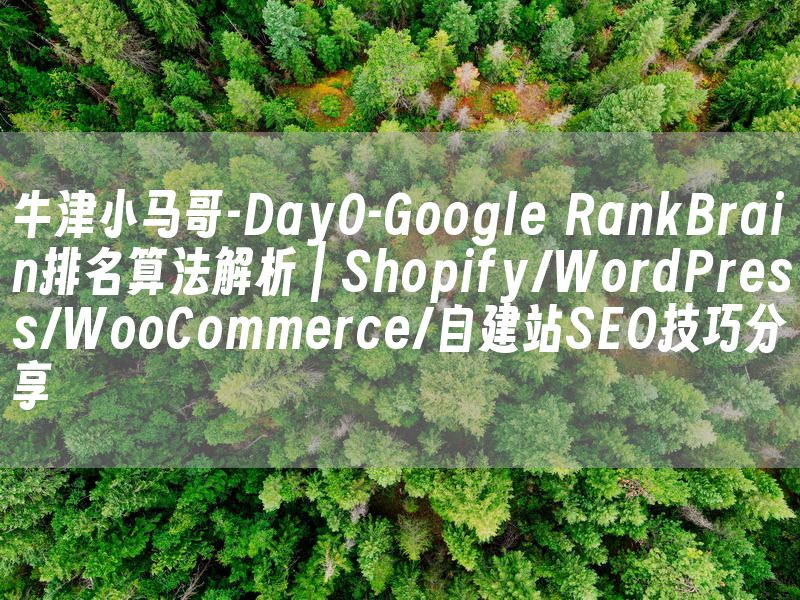 牛津小马哥-Day0-Google RankBrain排名算法解析｜Shopify/WordPress/WooCommerce/自建站SEO技巧分享