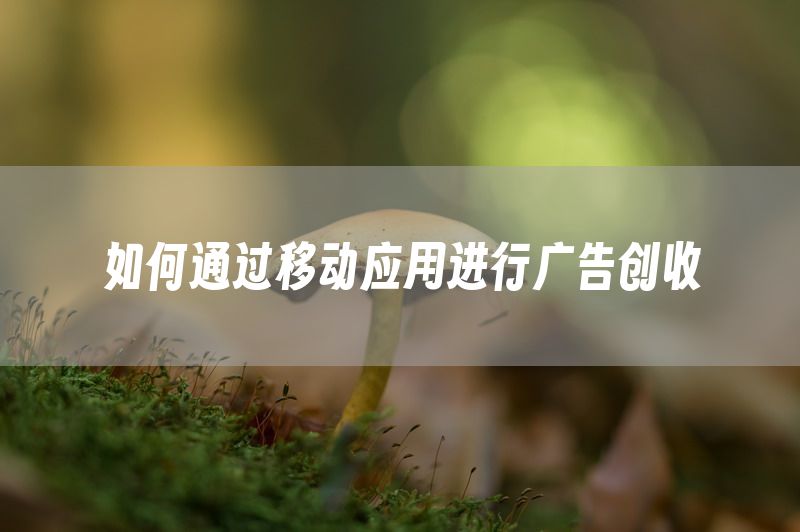 如何通过移动应用进行广告创收