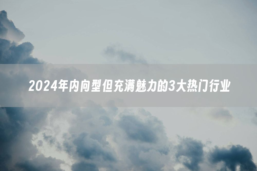 2024年内向型但充满魅力的3大热门行业