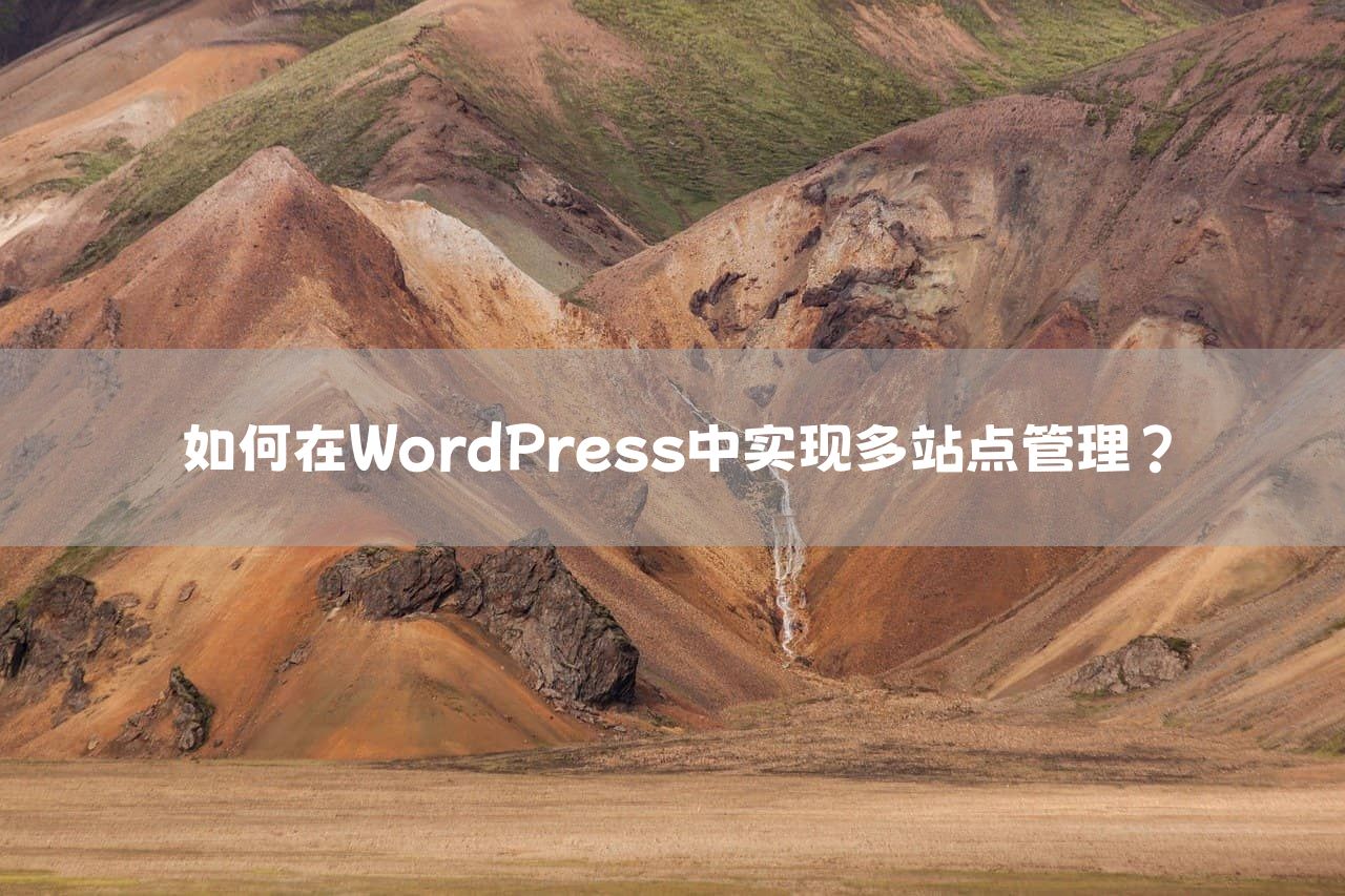 如何在WordPress中实现多站点管理？