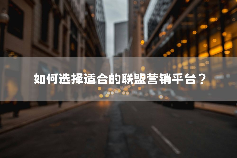 如何选择适合的联盟营销平台？