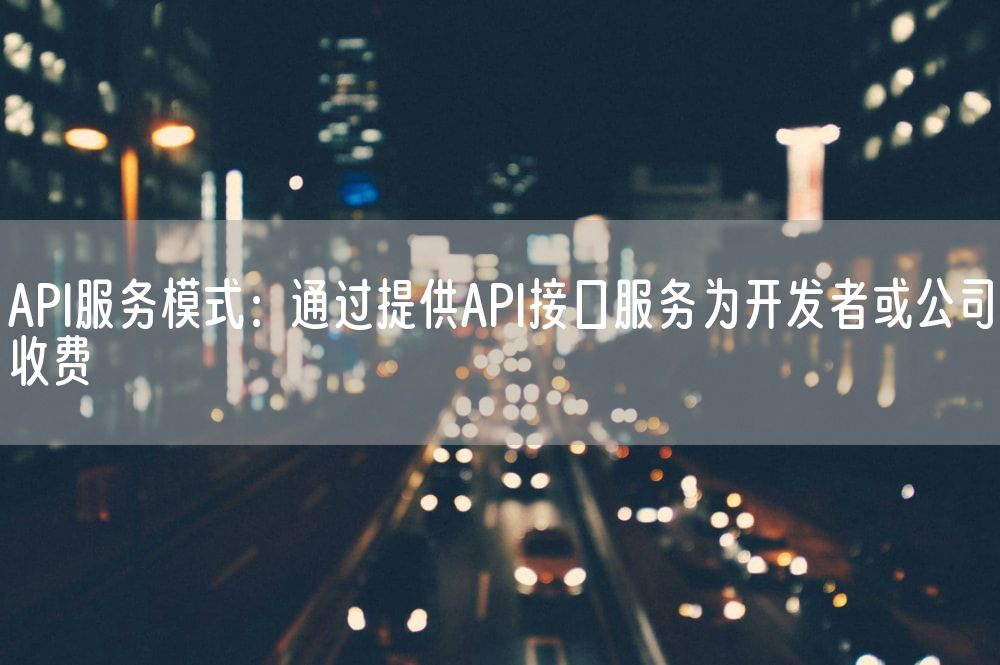 API服务模式：通过提供API接口服务为开发者或公司收费