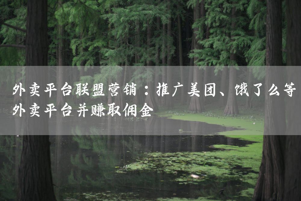 外卖平台联盟营销：推广美团、饿了么等外卖平台并赚取佣金