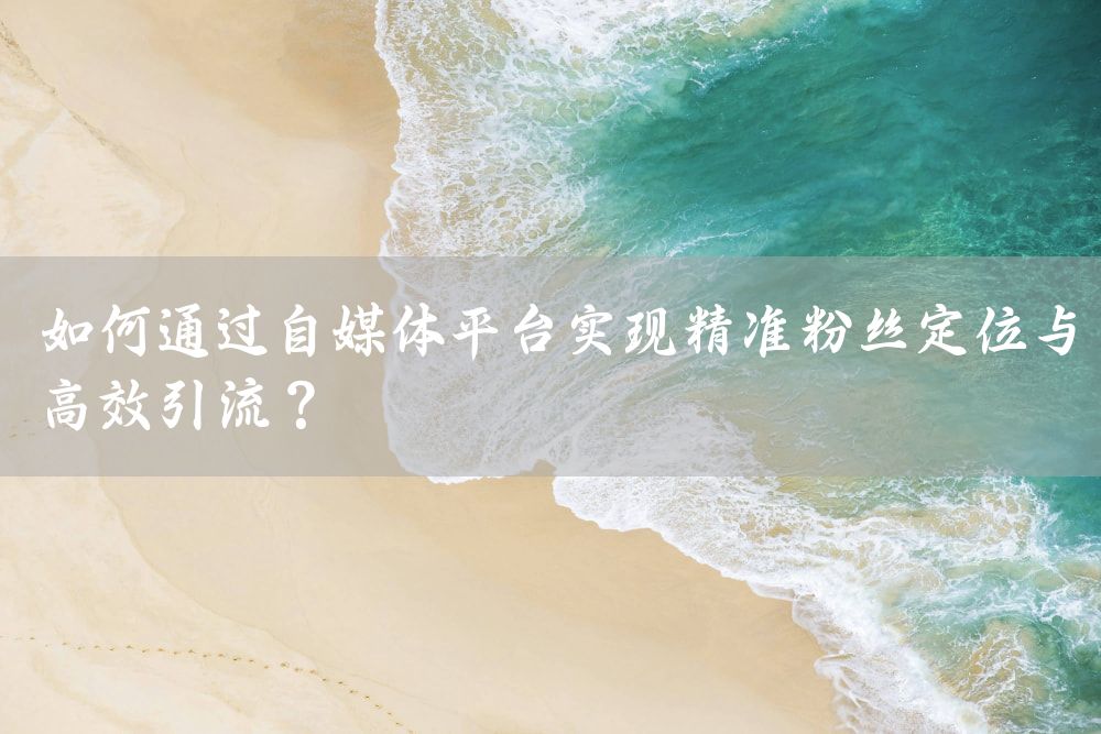 如何通过自媒体平台实现精准粉丝定位与高效引流？