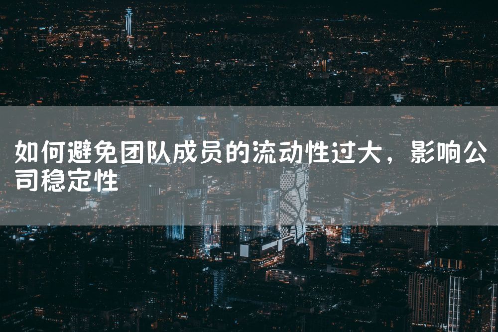 如何避免团队成员的流动性过大，影响公司稳定性